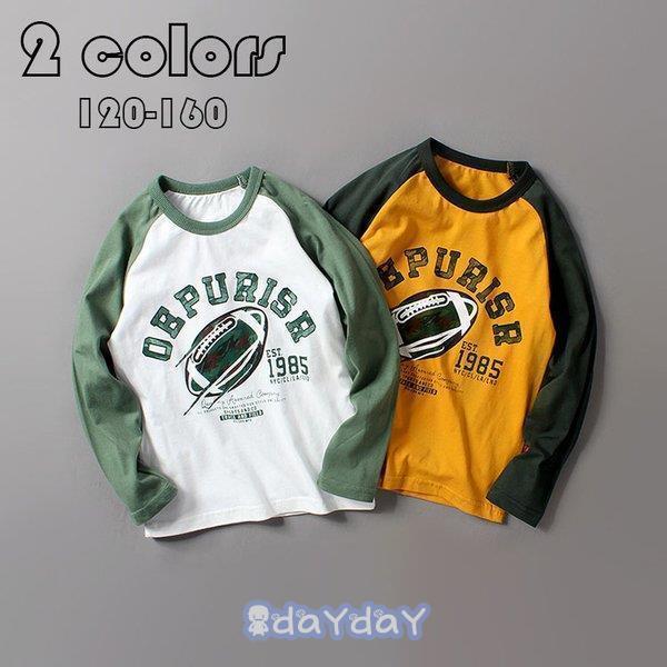 子供服 ロンT キッズ 男の子 子供服 長袖 丸い襟 英字プリント 切り替えTシャツ トップス おしゃれ ス..