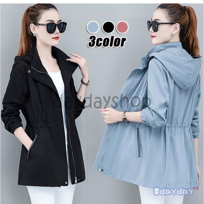 トレンチコート レディース ミディアム丈ジャケット スプリングコート アウター 秋服 風 フード付き バーカー 30代 40代 50代 大きいサイズ お洒落