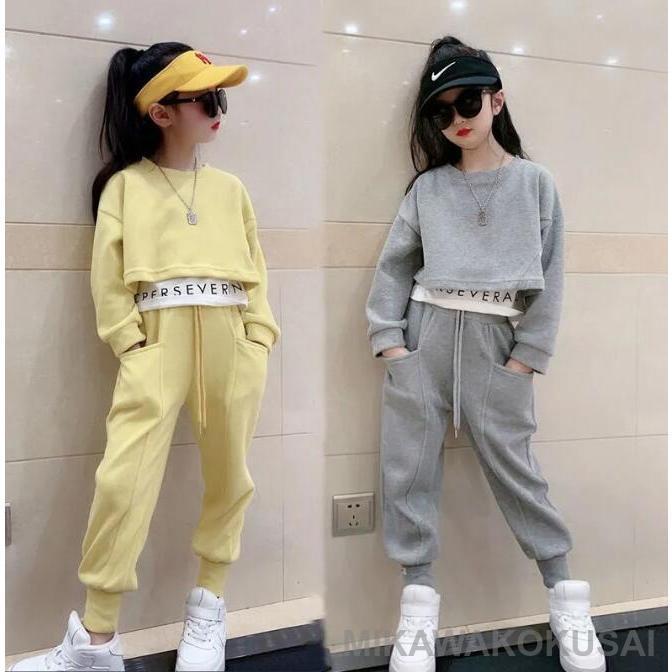 ジャージ キッズ 女子 上下 長袖 春秋 ドッキング 2点セット 子供服 セットアップ パーカー 長ズボン トレーナー スポーツウェア 運動着 可愛い おしゃれ