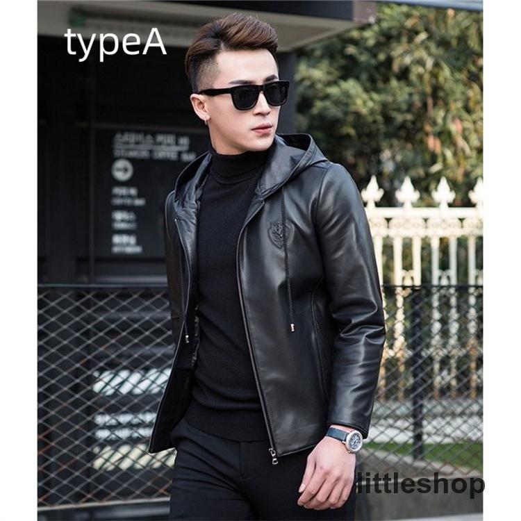 レザー コート メンズ ジャケット スタイリッシュ バイク レーシング ライダース ハーフ スリム カジュ..