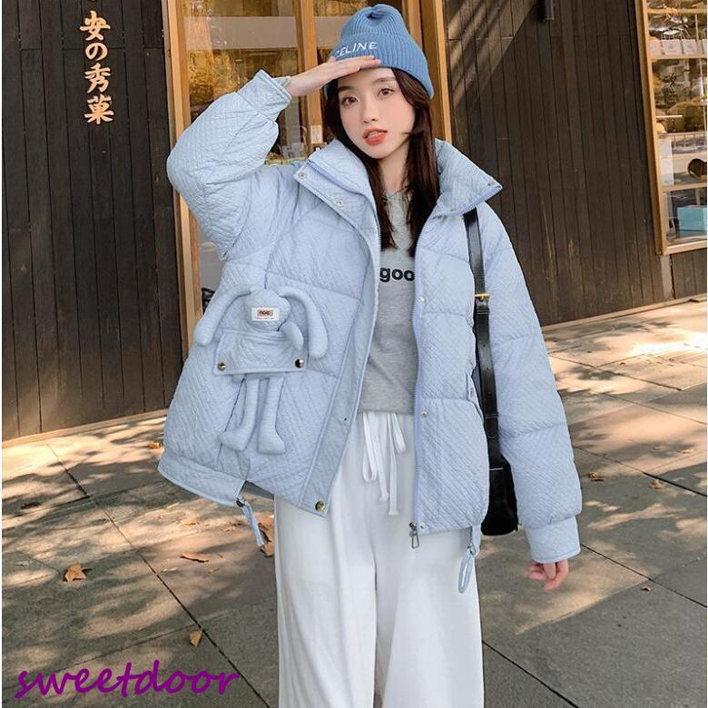 秋冬新品ダウン綿コート S M L XL ショート丈コート ゆったり レディース防寒コー...