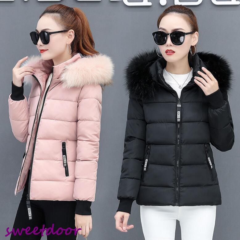 秋冬新品ファーティペットフード付中綿コートショート丈 レディース中綿 保温トップス ダウン綿コート..