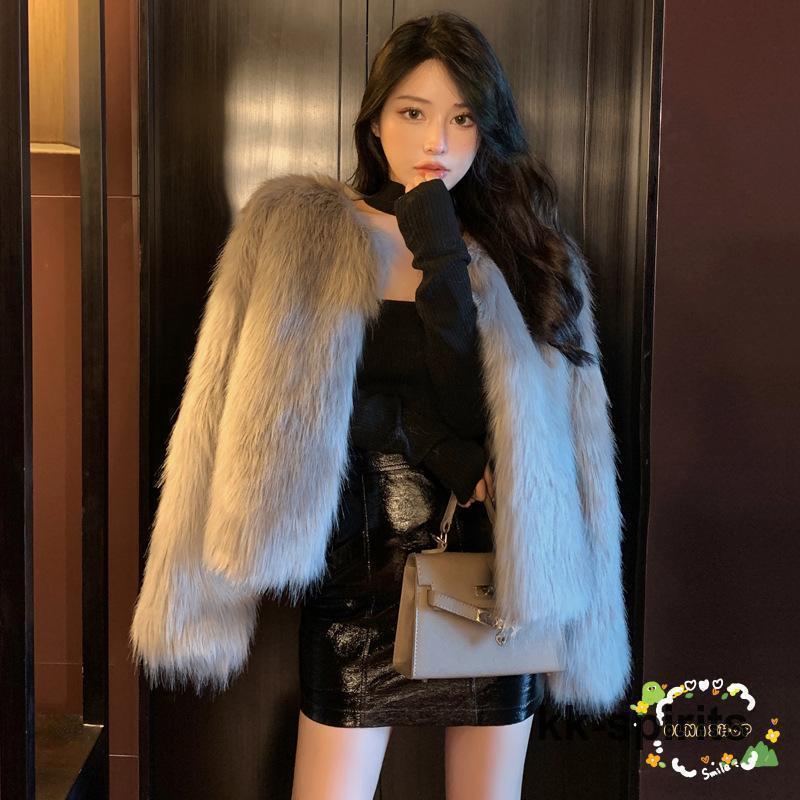 毛皮コート レディース 冬服 もこもこ 暖かい フェイクファーコート ショート丈ジ...