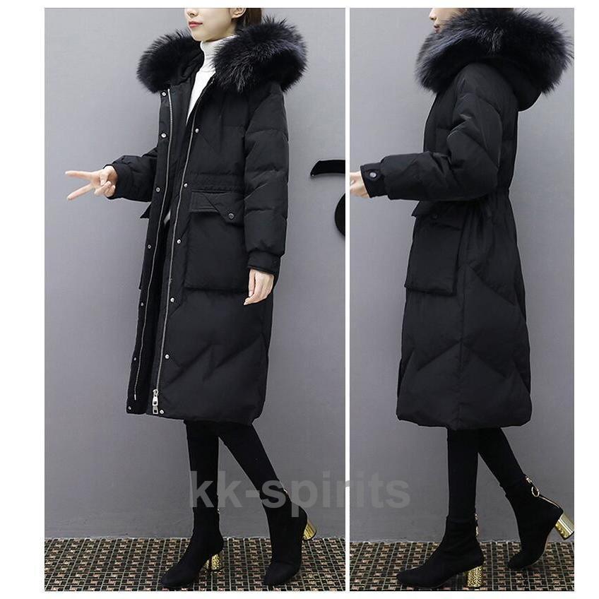 レディース ダウンコート ダウン 冬服 ロング丈コート 上品 エレガント ファーコート 防寒性抜群 フード付き アウター 厚手 おしゃれ 着痩せ 通勤 OL