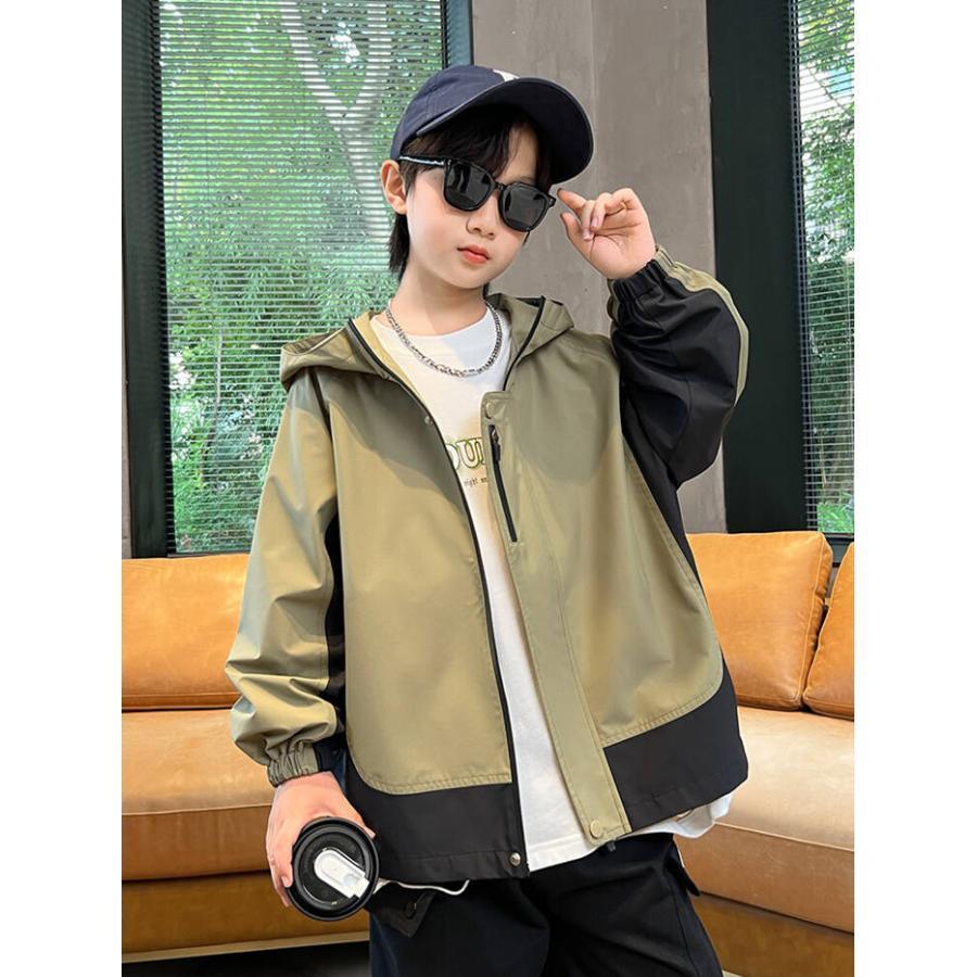 マウンテンパーカー キッズ ウィンドブレーカー 子供服 男の子 アウター フード付...
