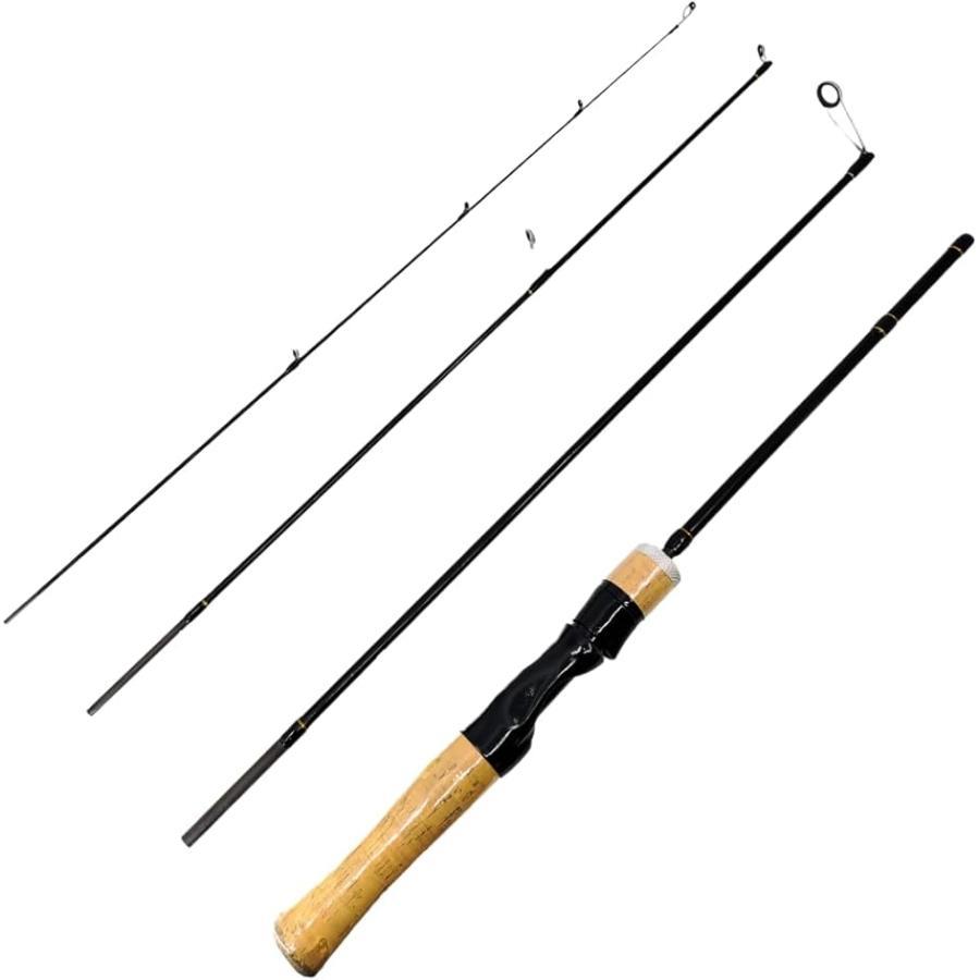 6ft ULルアーロッド 4-5ピース 適合wt0.6?6g パックロッド (ブラック, スピニング， 1.8m)