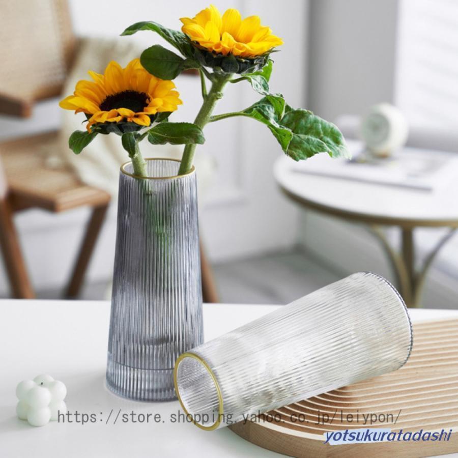 Interior Accessories - フラワーベース 花瓶 ガラス 透明 大きい ユニーク ホワイト 花器 ガラスベース 22cm ガラスボトル アレンジ インテリア 水栽培 生け花 造花 おしゃれ