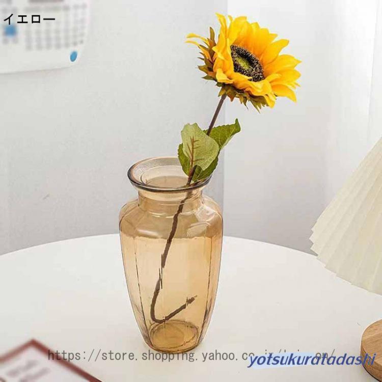花瓶 ガラス 透明 花器 フラワーベース 21cm ガラスベース ガラスボトル アレンジ インテリア 水栽培 生け花 造花 おしゃれ シンプル インテリア [2]