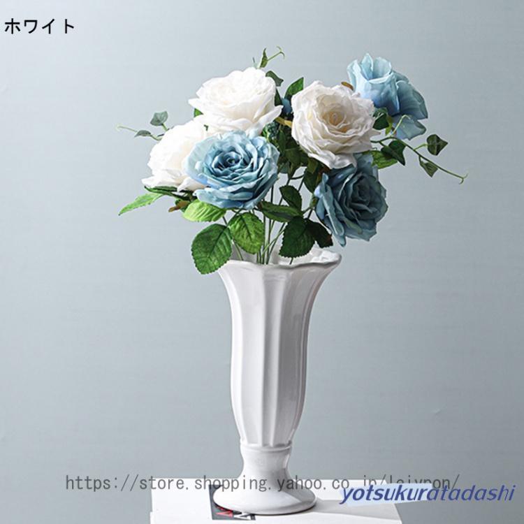 花瓶 おしゃれ 陶器 アンティーク風 フラワーベース アンティーク調 エレガント ベージュ 高さ25.5cm 白 黒 セラミック 可愛い かわいい 花びん 生花 一輪挿し