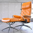 EKORNES「メトロ」33万 総本革 ストレスレスチェア オットマンセット リクライニング 北欧ノルウェー エコーネス Metro【中古家具/中古インテリア/USED家具ユーズド家具/リサイクル】