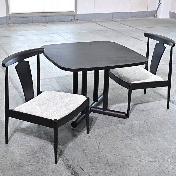 日進木工「8F0400 / 8F0760」ダイニングセット オーク材 飛騨家具 テーブル チェア 椅子 机 食卓 リビング 一人掛け スクエア nissin【中古家具/中古インテリア/USED家具ユーズド家具/リサイクル】