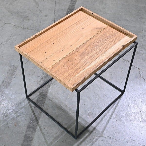 インダストリアル トレイテーブル オーク材 アイアンフレーム ブルックリン 卓上 ディスプレイ 飾り棚 ..