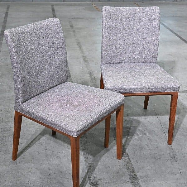 タイムアンドスタイル 18万「レオナルド」ダイニングチェア 2脚セット ウォールナット無垢材 リビング ..