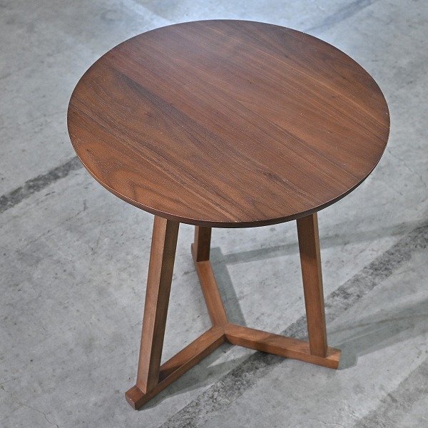 Ethnicraft 6万「TRIPOD/トライポッド」サイドテーブル チーク無垢材 ラウンド ロー センター エスニク..
