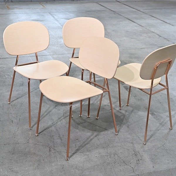 イタリア製 infiniti 20万「tondina」チェア 4脚セット オーク材 ASPLUND取扱い カフェ 一人掛け イン..