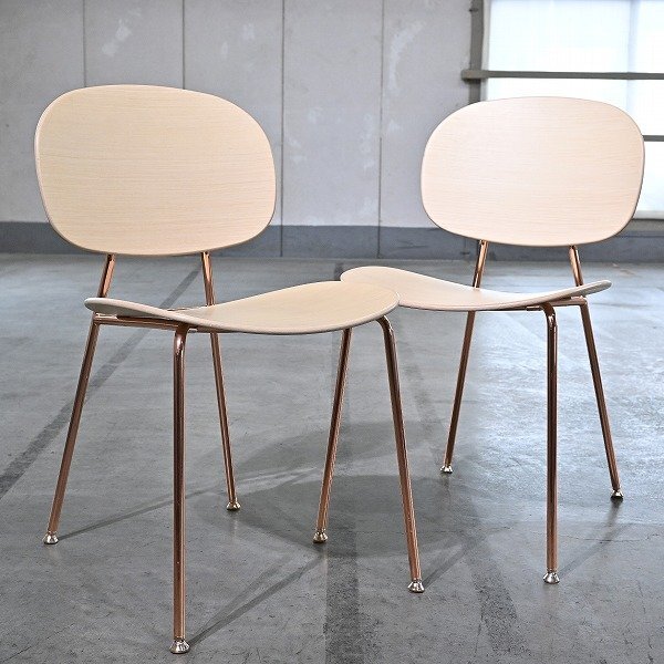 イタリア製 infiniti 10万「tondina」チェア 2脚セット オーク材 ASPLUND取扱い カフェ 一人掛け イン..