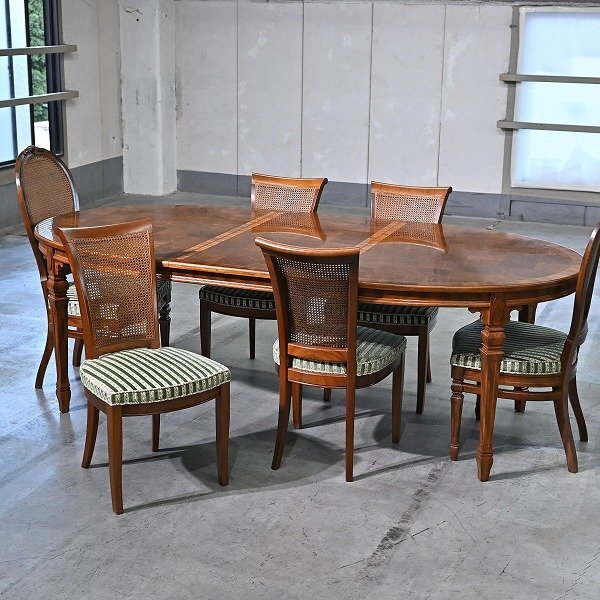 最高級 ドレクセルヘリテイジ 247万「キャメオクラシックス/フランチェスカ」ダイニング7点セット マホ..