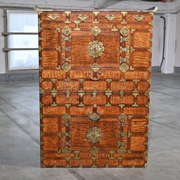 ★李朝箪笥 ノン 衣装たんす 観音開き 装飾 金具 収納 チェスト キャビネット アジアンビンテージ