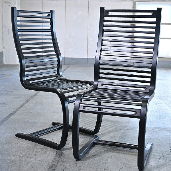 北欧ノルウェー moremobler「Spring/スプリング」ダイニングチェア 2脚セット 黒 ビーチ材 モブラー ラ..