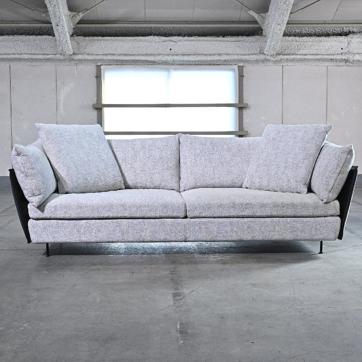 クリーニング済 リッツウェル 150万「LIGHT FIELD MODULAR」ソファ 3人掛け トリプル 本革 モダン ライ..