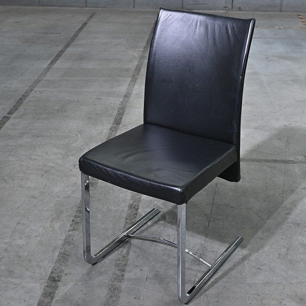 最高級 ロッシュボボア 27万「Amplitude/アンプリチュード」ダイニングチェア B 本革 Roche Bobois フ..