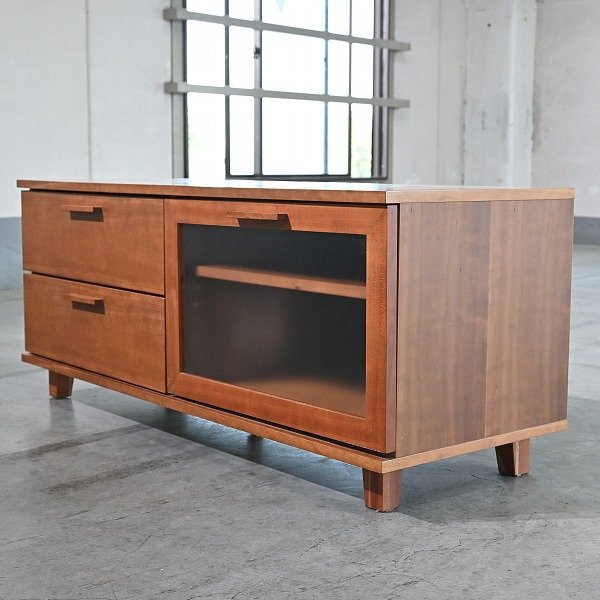 現状特価品！アクタス テレビボード 幅広 ダークブラウン 幅180㎝ 全面扉・内部引き出し付き ACTUS TVボード AVボード　西岡店 国産 日本製 テレビ台 ローボード 180 おしゃれ 天然木 木製 完成品