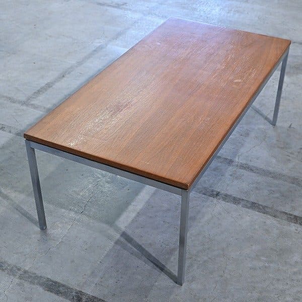 Rakuten - Knoll「Florence Knoll」ロー テーブル チーク材 スチール クローム コーヒー 机 フローレンス・ノル ノル【中古家具/中古インテリア/USED家具ユーズド家具/リサイクル】