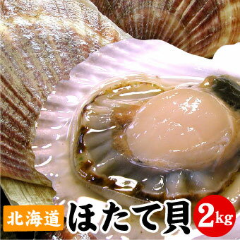 殻付き 北海道産 ホタテ 帆立 ほたて貝 2kg（無選別） 訳あり 送料無料 ギフト お歳暮 お中元 北海道産 海鮮バーベキュー（BBQ）にオススメ♪