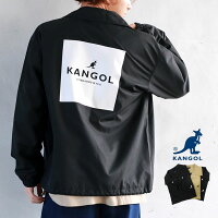 全品送料無料 KANGOL 別注 カンゴール コーチジャケット メンズ 春 袖 バック ロゴ プリント ブラック/ベージュ M/L/LL