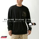 全品送料無料 GENUINE Dickies ジェニュインディッキーズ Tシャツ 大きいサイズ メンズ 春 袖 ロゴ プリント 長袖 ポケット 付き ロンT ロンティー ロング ティーシャツ ポケットTシャツ ポケットT ポケT おしゃれ オシャレ 大人 ゆったり 白 黒 2L 3L 4L 5L