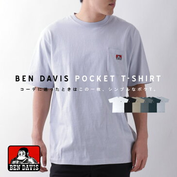 大きいサイズ メンズ Tシャツ BEN DAVIS ベンデイビス 半袖 ブランド 無地 オシャレ 大きいサイズ 無地 ポケット 付き ティーシャツ ストリート アメカジ カジュアル おしゃれ 大人 ゆったり シルエット メンズファッション 白 黒 3L 4L 5L トップス 春 夏 秋