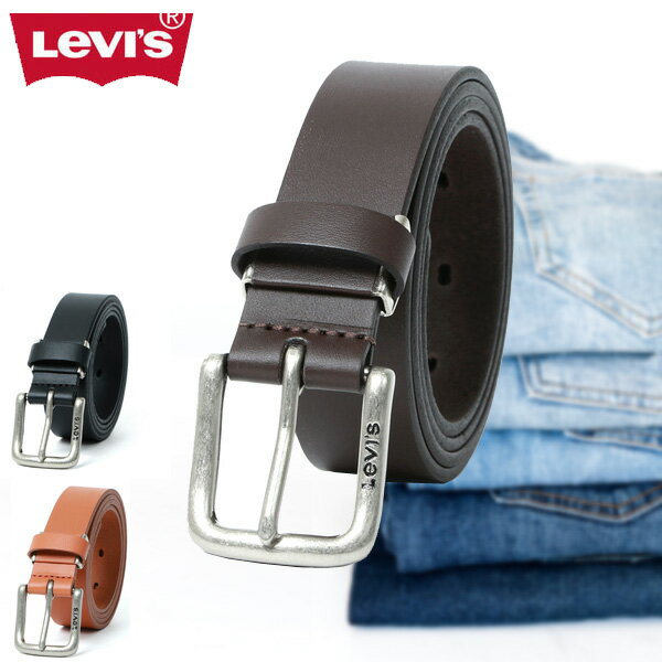 楽天マルカワリーバイス ベルト メンズ 本革 カジュアル Levi's Levis ブランド 大きいサイズ ビジネス バックル 本革 レザー 牛革 帆型 無地 レザーベルト 牛革ベルト 革ベルト ロゴ 黒 全長約109cm 30代 40代 50代 春 夏 秋 冬 マルカワ