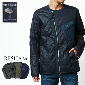 【SALE 7920円→4980円】RESHAM レーシャム ミリタリージャケット メンズ 秋冬 バイクジャケット おしゃれ 防風 アウター ナイロン ブルゾン バイカー ライダー プロテクター ポケット 30代 40代 50代 春 秋 冬 黒 M L LL XL 2L 3L RSL あす楽対応