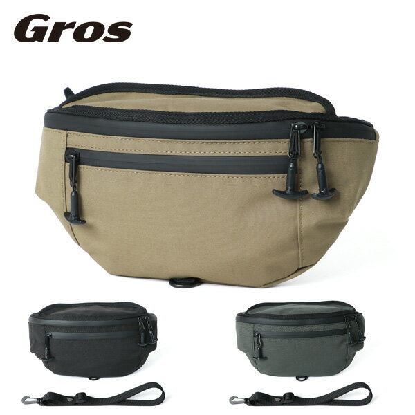 ポイント10倍 Gros グロス バイク ウエストバッグ メンズ ショルダーバッグ メンズ おしゃれ カバン カジュアル 旅行 大人 小さめ 通勤 軽量 ベージュ 斜め掛け 斜めがけ アウトドア きれいめ ライダー 黒 オシャレ バッグ容量3L 30代 40代 50代 春 夏 秋 冬 最強配送 RSL