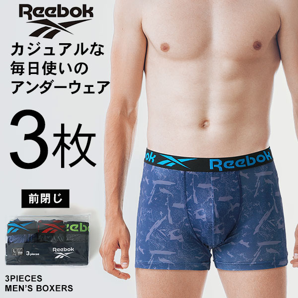 Reebok リーボック ボクサーパンツ メンズ 3枚組 前閉じ ボクサーブリーフ 下着 パンツ インナー アンダーウェア シンプル ブランド おしゃれ オシャレ コーデ 人気 かわいい 大人 30代 40代 5…