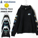 SMILEY FACE スマイリーフェイス スウェット パーカー メンズ 裏起毛 プルパーカー フーディ フーディー ワンポイント刺繍 袖ロゴ バックプリント ...