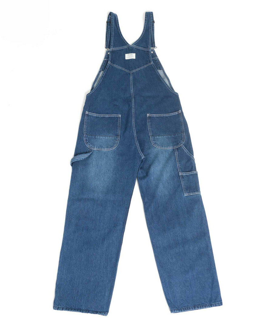 デニム ワイド オーバーオール メンズ レディース ユニセックス サロペット ワークウェア ゆったり シルエット アウトドア フェス イベント ズボン ボトム ボトムス フロントジップ コインポケット 胸ポケット 収納力抜群 青 M L LL XL 2L 最強配送 RSL