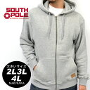 【送料無料】 大きいサイズ メンズ SOUTH POLE サウスポール 〜ヘビーウェイト裏毛スウェット素材〜 全2色2L、3L、4L フルジップパーカー 11331152