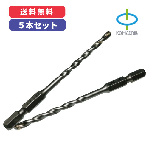 【5本セット】コマドリル 充電ドライバードリルビット J-Type回転用・インパクト対応 [3.8/4.0/4.3/4.5..