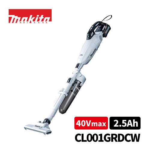 【makita】40V 充電式クリーナー (ロック付サイクロンアタッチメント付)2.5Ah【型番：CL001GRDCW】（バ..