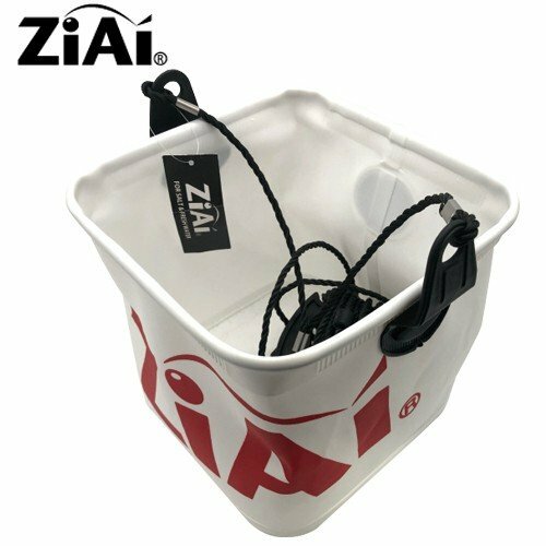 Small Accessories - ZiAi 水汲みバケツ 19cm 角型 ホワイト 堤防釣り 磯釣り 海水を汲んで手洗いに