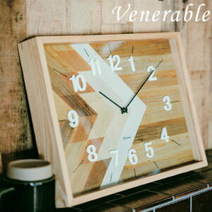 壁掛け時計 電波時計 Venerable（ベネレーブル）掛け時計 おしゃれ 北欧 かわいい 木製 掛時計 壁時計 ナチュラルネイティブ柄に組んだ木をモチーフにしたアートのようなデザイン【送料無料】【あす楽】