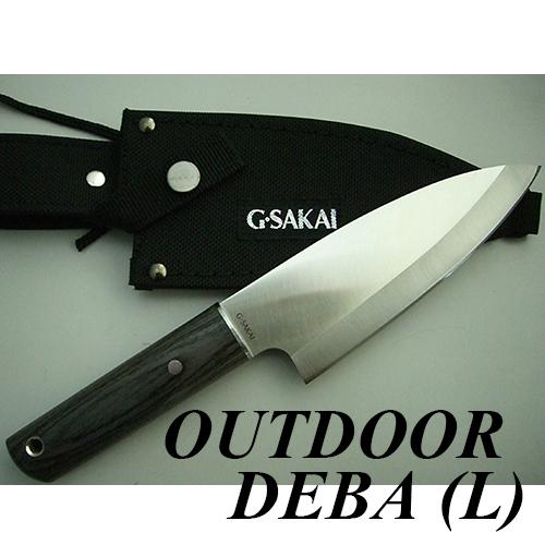 G・SAKAI　ジーサカイ　アウトドアデバL　キャンピング・フィッシング用ナイフ 出刃包丁 リネン製