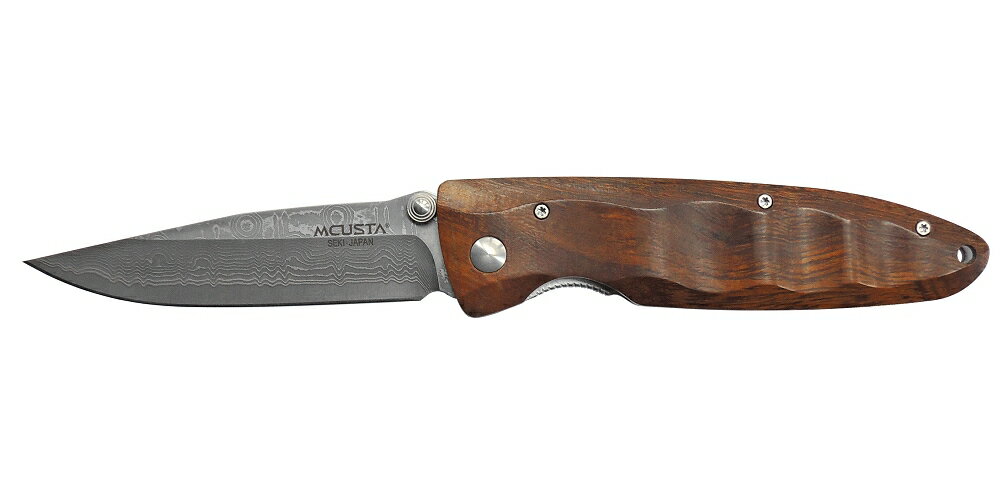 MCUSTA エムカスタ ナイフ　クラシックウェーブ アイアンウッド MC-0018D　ダマスカス フォールディングナイフ 送料無料