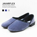 JAVERFLEX 19-42513 フランス製 ベルベット ベロア スリッポンシューズ 軽い 甲浅め バレエシューズ フラットシューズ パンプス ぺたんこ 楽 履きやすい きれいめ カジュアル シンプル スマート やわらかい 秋 冬 冬物