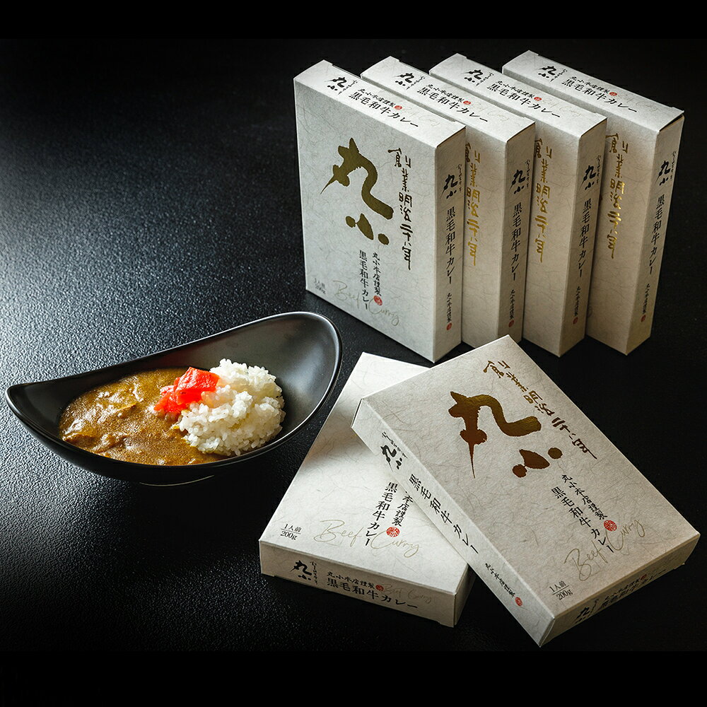 カレー レトルト 6個入り 黒毛和牛 ギフト 長期保存 丸小特製カレー 送料無料 誕生日 お祝い 老舗 和牛 国産 A5 贈答 内祝 高級 プレゼント お取り寄せグルメ 食べログ高評価 黒牛 日本一 景品 目録 肉屋 お肉屋さん 備蓄 保存食 災害 食料 熨斗 ソーシャルギフト maruko1895-10000019 創業明治二十八年 肉の丸小 サンプル画像2