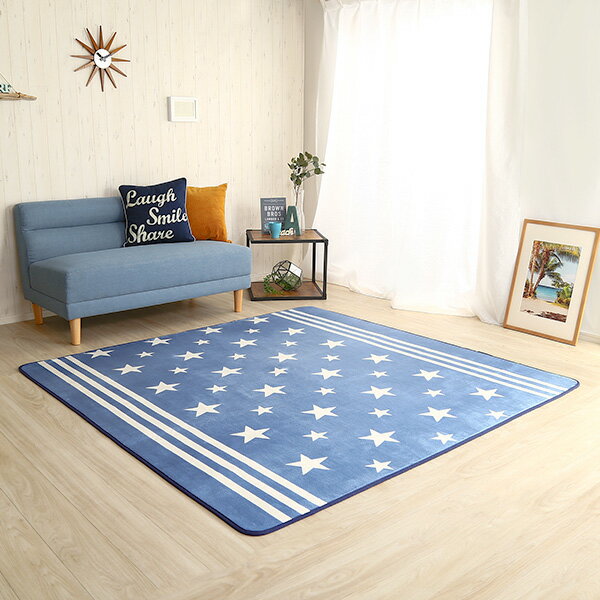 Rakuten - マイクロファイバー・デザインラグマットMサイズ（185×185cm）洗えるラグマット　【WASHFA】