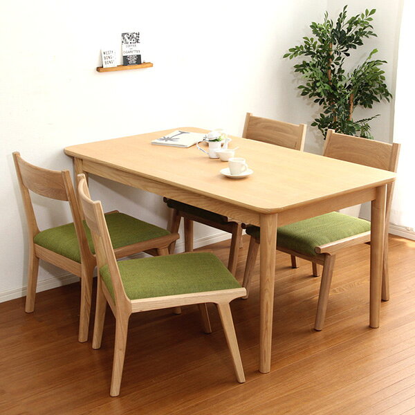 ダイニング5点セット（テーブル+チェア4脚）ナチュラルロータイプ　木製アッシュ材｜Risum-リスム-