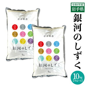 送料無料 岩手県 令和6年産 新米 銀河のしずく 10kg【5kg×2袋】 米 白米