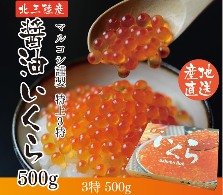 岩手県産 天然秋鮭 いくら醤油漬け 500g | 最高級 3